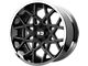 XD Chopstix Gloss Black Milled Center with Chrome Lip Wheel; 20x10 (20-24 Jeep Gladiator JT)