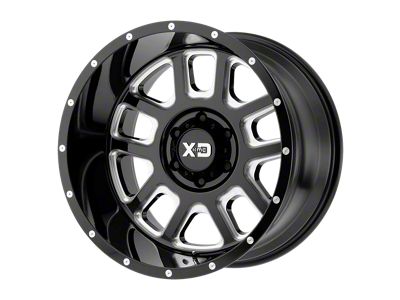 XD Delta Gloss Black Milled Wheel; 20x12 (20-24 Jeep Gladiator JT)