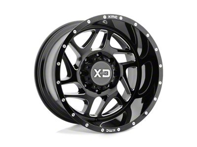 XD Fury Gloss Black Milled Wheel; 20x9; 0mm Offset (20-24 Jeep Gladiator JT)