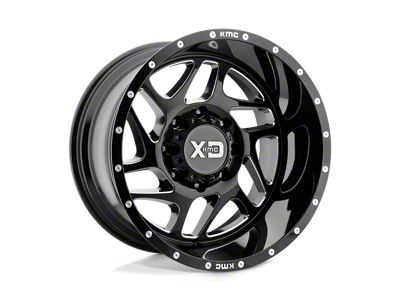 XD Fury Gloss Black Milled Wheel; 20x12; -44mm Offset (20-24 Jeep Gladiator JT)