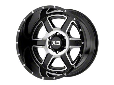 XD Fusion Gloss Black Machined Wheel; 20x12 (20-24 Jeep Gladiator JT)