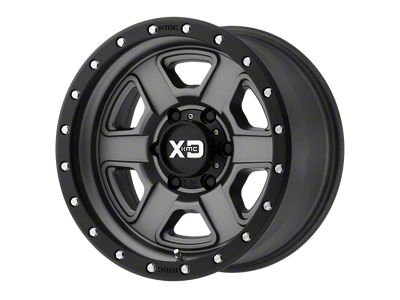 XD Fusion Off-Road Satin Gray with Satin Black Lip Wheel; 17x9 (20-24 Jeep Gladiator JT)