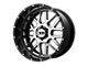 XD Grenade Chrome Center with Gloss Black Milled Lip Wheel; 20x10; -18mm Offset (20-24 Jeep Gladiator JT)