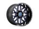 XD Grenade Satin Black Milled with Blue Clear Coat Wheel; 20x10; -24mm Offset (20-24 Jeep Gladiator JT)