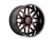 XD Grenade Satin Black Milled with Red Clear Coat Wheel; 18x9; -12mm Offset (20-24 Jeep Gladiator JT)