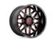 XD Grenade Satin Black Milled with Red Clear Coat Wheel; 20x9; 0mm Offset (20-24 Jeep Gladiator JT)