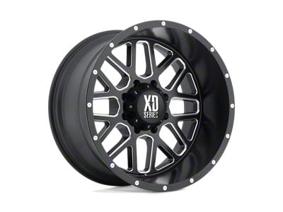 XD Grenade Satin Black Milled Wheel; 17x8.5; 0mm Offset (20-24 Jeep Gladiator JT)