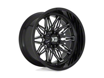 XD Gunner Gloss Black Milled Wheel; 20x10; -18mm Offset (20-24 Jeep Gladiator JT)