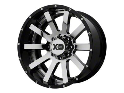 XD Heist Chrome Center with Gloss Black Milled Lip Wheel; 20x10; -18mm Offset (20-24 Jeep Gladiator JT)