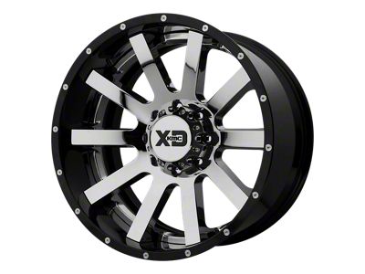 XD Heist Chrome Center with Gloss Black Milled Lip Wheel; 20x12; -44mm Offset (20-24 Jeep Gladiator JT)