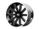 XD Heist Gloss Black Milled Center with Chrome Lip Wheel; 20x10; -18mm Offset (20-24 Jeep Gladiator JT)