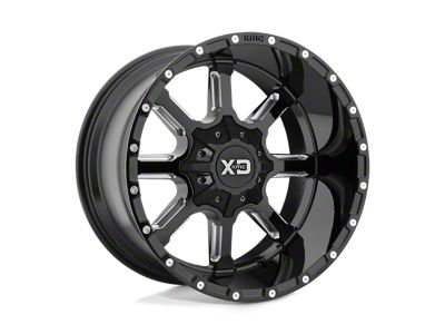 XD Mammoth Gloss Black Milled Wheel; 20x9; 0mm Offset (20-24 Jeep Gladiator JT)