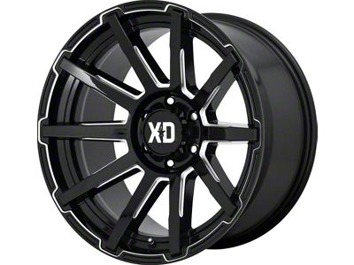 XD Outbreak Gloss Black Milled Wheel; 18x9; 0mm Offset (20-24 Jeep Gladiator JT)