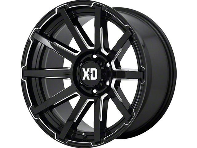 XD Outbreak Gloss Black Milled Wheel; 20x9 (20-24 Jeep Gladiator JT)