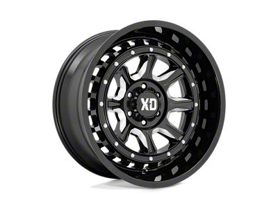 XD Outlander Gloss Black Milled Wheel; 22x10 (20-24 Jeep Gladiator JT)