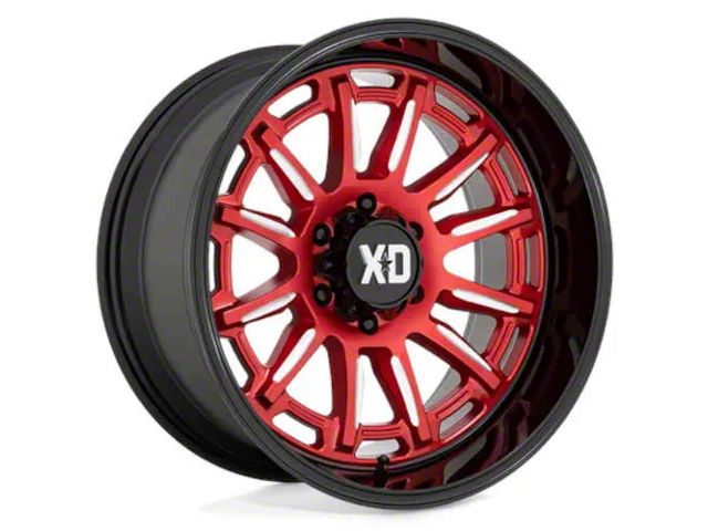 XD Phoenix Candy Red Milled with Black Lip Wheel; 20x9 (20-24 Jeep Gladiator JT)