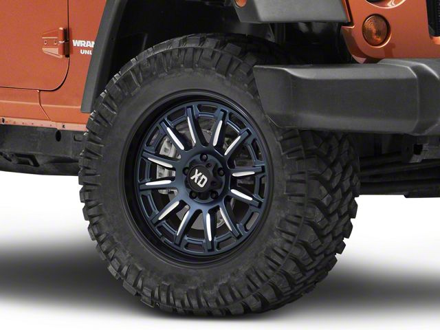 XD Phoenix Metallic Blue Milled with Black Lip Wheel; 20x10 (20-24 Jeep Gladiator JT)