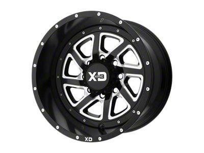 XD Recoil Satin Black Milled with Reversible Ring Wheel; 20x12; -44mm Offset (20-24 Jeep Gladiator JT)