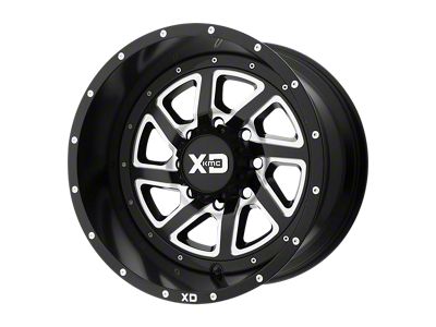 XD Recoil Satin Black Milled with Reversible Ring Wheel; 20x9; -12mm Offset (20-24 Jeep Gladiator JT)