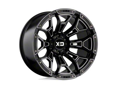 XD Boneyard Gloss Black Milled Wheel; 18x10 (22-24 Jeep Grand Cherokee WL)