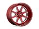 XD Pike Brushed Red with Milled Accent Wheel; 20x10 (22-24 Jeep Grand Cherokee WL)
