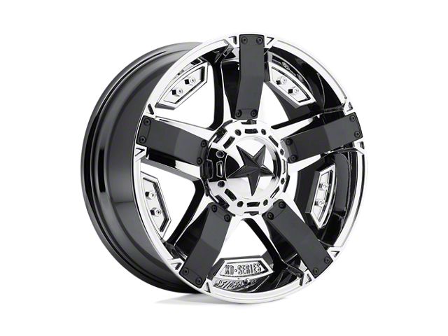 XD Rockstar II PVD Chrome with Matte Black Accents Wheel; 20x9 (93-98 Jeep Grand Cherokee ZJ)