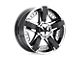 XD Rockstar II PVD Chrome with Matte Black Accents Wheel; 20x9 (93-98 Jeep Grand Cherokee ZJ)