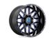 XD Grenade Satin Black Milled with Blue Clear Coat Wheel; 20x10; -24mm Offset (99-04 Jeep Grand Cherokee WJ)