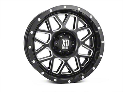 XD Grenade Satin Black Milled Wheel; 20x10; -24mm Offset (99-04 Jeep Grand Cherokee WJ)