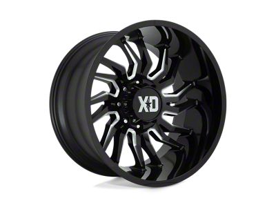 XD Tension Gloss Black Milled Wheel; 22x10; -18mm Offset (99-04 Jeep Grand Cherokee WJ)