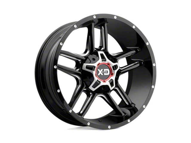 XD Clamp Gloss Black Milled Wheel; 22x10 (05-10 Jeep Grand Cherokee WK)