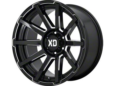 XD Outbreak Gloss Black Milled Wheel; 20x9; 0mm Offset (11-21 Jeep Grand Cherokee WK2)