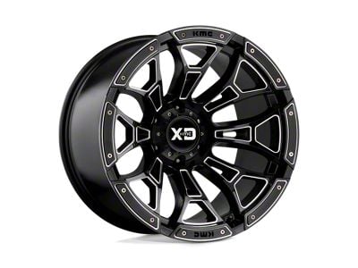 XD Boneyard Gloss Black Milled Wheel; 18x10 (18-24 Jeep Wrangler JL)