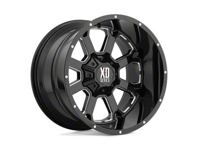 XD Buck 25 Gloss Black Milled Wheel; 20x10; -24mm Offset (18-24 Jeep Wrangler JL)