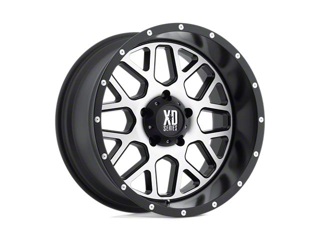 XD Grenade Satin Black Machined Face Wheel; 18x9 (18-24 Jeep Wrangler JL)