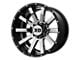 XD Heist Chrome Center with Gloss Black Milled Lip Wheel; 20x10 (18-24 Jeep Wrangler JL)