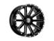 XD Heist Gloss Black Milled Wheel; 17x8 (18-24 Jeep Wrangler JL)