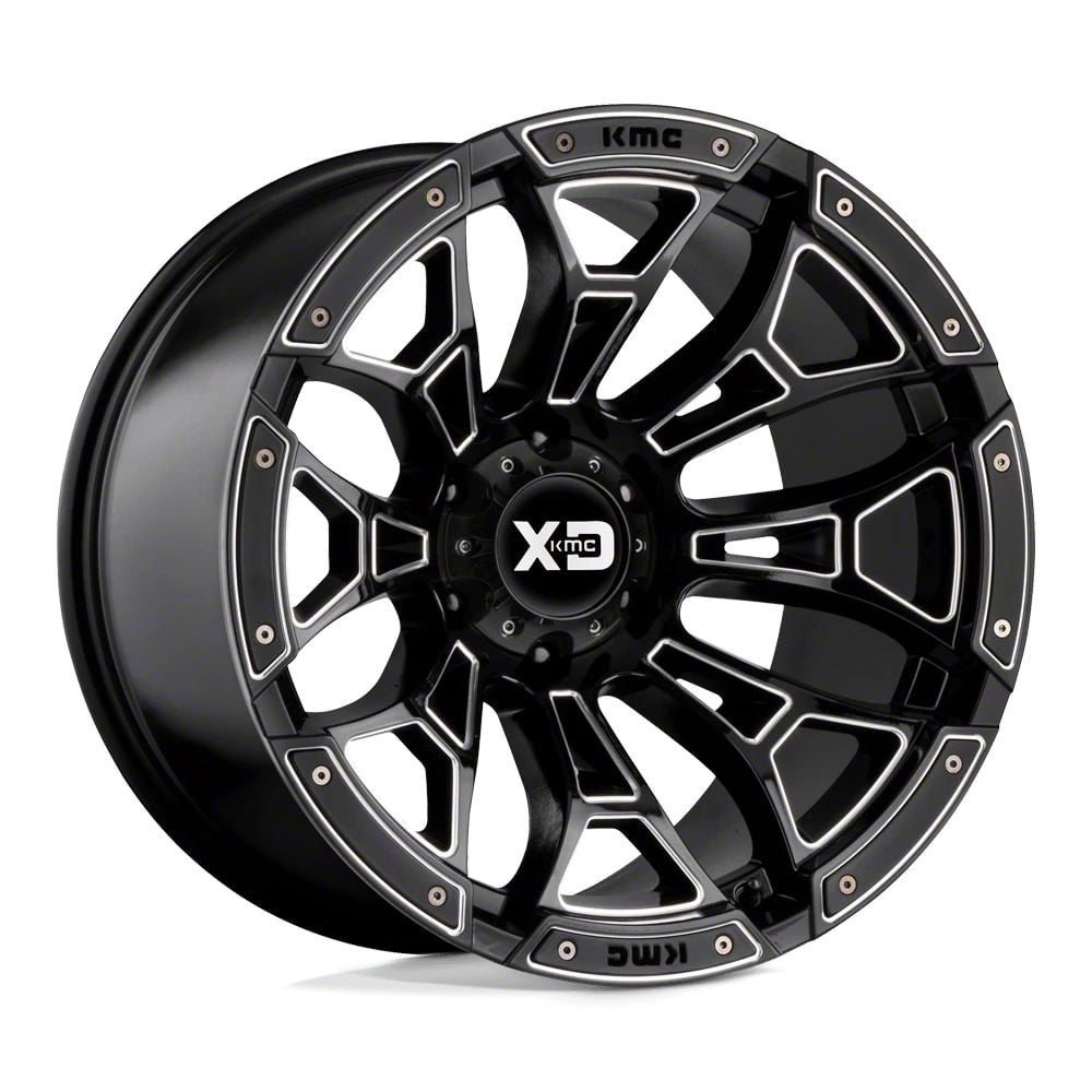 XD Jeep Wrangler Boneyard Gloss Black Milled Wheel; 18x10; -18mm Offset ...