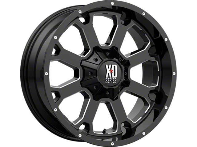 XD Buck 25 Gloss Black Milled Wheel; 20x10 (07-18 Jeep Wrangler JK)