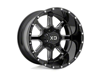 XD Mammoth Gloss Black Milled Wheel; 20x12; -44mm Offset (07-18 Jeep Wrangler JK)