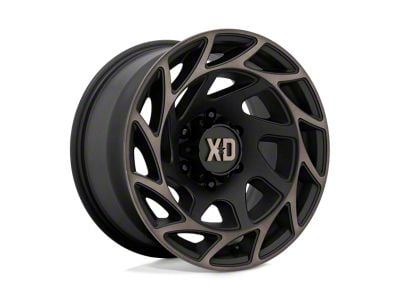 XD Onslaught Satin Black with Bronze Tint Wheel; 22x12; -44mm Offset (07-18 Jeep Wrangler JK)