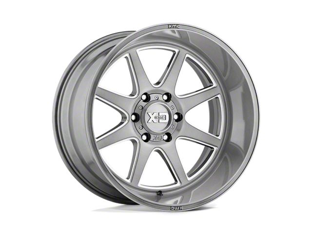 XD Pike Titanium Brushed Milled Wheel; 22x10 (07-18 Jeep Wrangler JK)