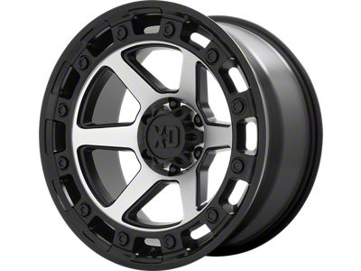 XD Raid Satin Black Machined Wheel; 17x9 (07-18 Jeep Wrangler JK)
