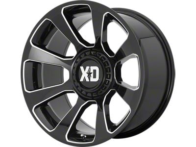 XD Reactor Gloss Black Milled Wheel; 20x9 (18-24 Jeep Wrangler JL)