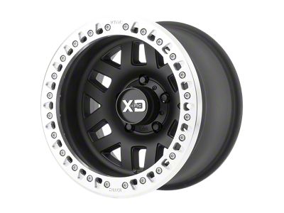 XD Machete Crawl Beadlock Satin Black with Machined Bead Ring Wheel; 17x9 (18-24 Jeep Wrangler JL)