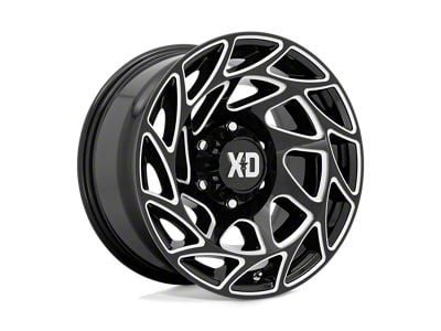 XD Onslaught Gloss Black Milled Wheel; 22x12; -44mm Offset (18-24 Jeep Wrangler JL)