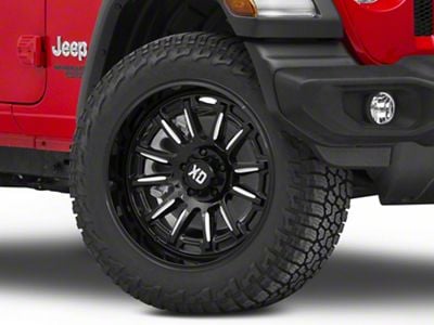 XD Phoenix Gloss Black Milled Wheel; 20x10; -18mm Offset (18-24 Jeep Wrangler JL)