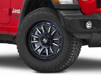 XD Phoenix Metallic Blue Milled with Black Lip Wheel; 20x10 (18-24 Jeep Wrangler JL)