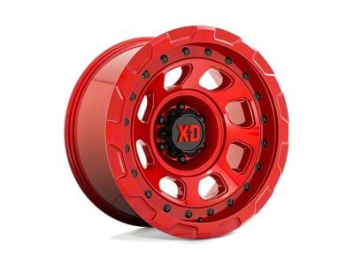 XD Storm Candy Red Wheel; 17x9; -12mm Offset (18-24 Jeep Wrangler JL)