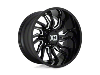 XD Tension Gloss Black Milled Wheel; 22x10; -18mm Offset (18-24 Jeep Wrangler JL)